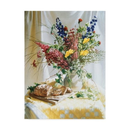 Robin Anderson 'Wild Flowers And Yellow Quilt' Canvas Art,24x32